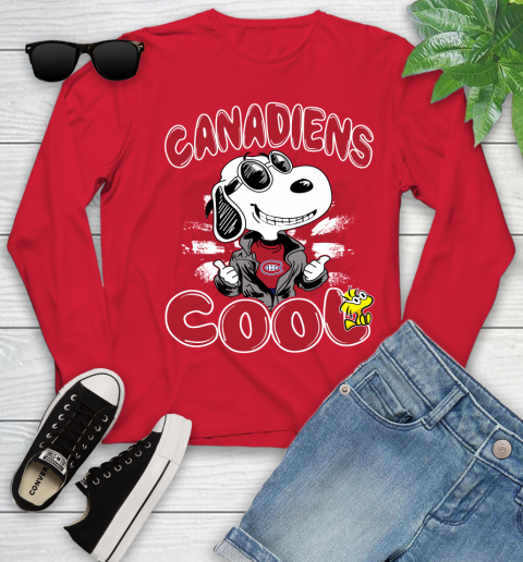 NHL Hockey Montreal Canadiens Cool Snoopy Shirt Youth Long Sleeve 10