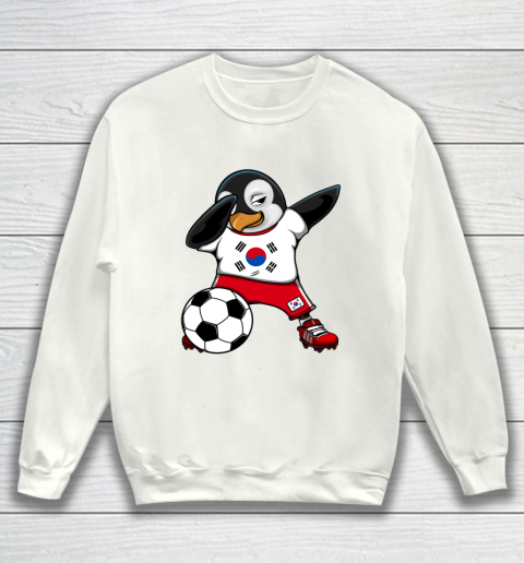 Dabbing Penguin South Korea Soccer Fan Jersey Football Lover Sweatshirt