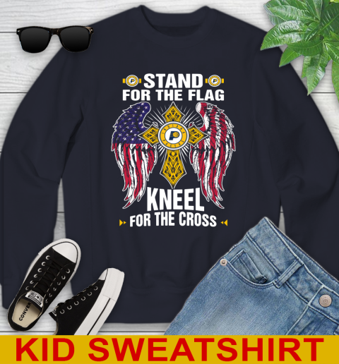 NBA Basketball Indiana Pacers Stand For Flag Kneel For The Cross Shirt Youth Sweatshirt 2