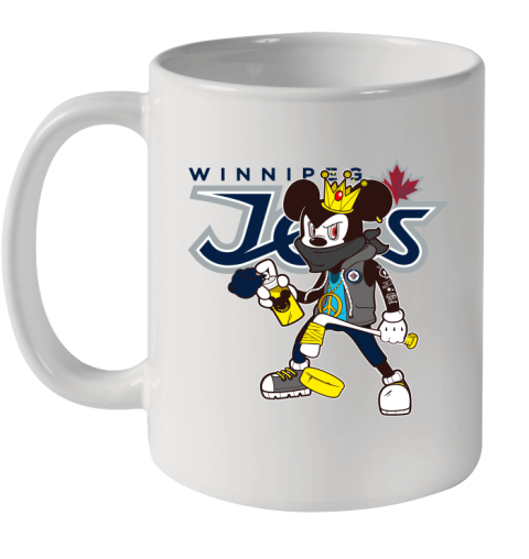 Winnipeg Jets NHL Hockey Mickey Peace Sign Sports Ceramic Mug 11oz