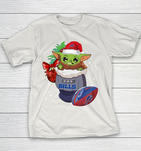 Buffalo Bills Christmas Baby Yoda Star Wars Funny Happy NFL Youth T-Shirt 11