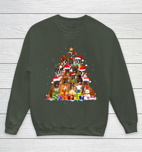 Christmas Pajama Boxer Tree Xmas Gifts Dog Dad Mom Youth Sweatshirt 8