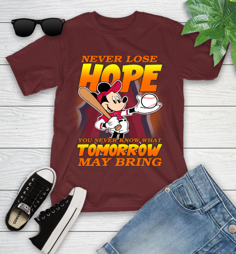 Los Angeles Angels MLB Baseball Mickey Disney Never Lose Hope Youth T-Shirt 14