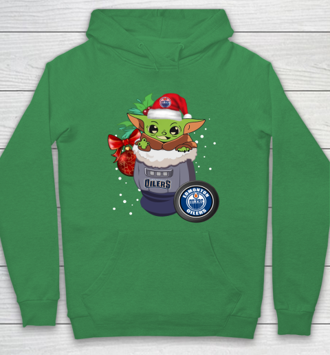 Edmonton Oilers Christmas Baby Yoda Star Wars Funny Happy NHL Hoodie 8