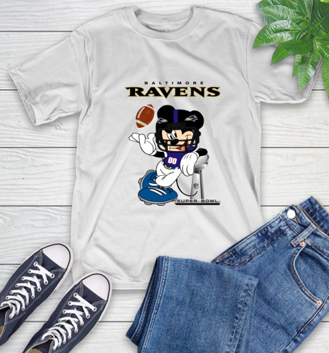 NFL Baltimore Ravens Mickey Mouse Disney Super Bowl Football T Shirt T-Shirt