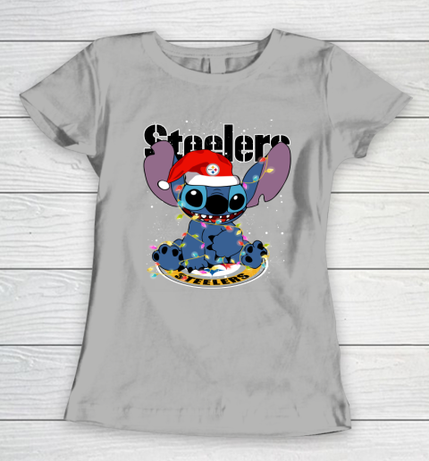 Pittsburgh Steelers NFL Football noel stitch Christmas Women's T-Shirt 8