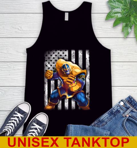 NFL Football Jacksonville Jaguars Thanos Marvel American Flag Shirt Tank Top