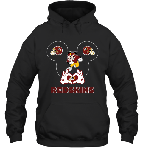 I Love The Redskins Mickey Mouse Washington Redskins Hoodie