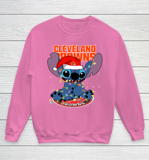 Cleveland Browns NFL Football noel stitch Christmas Youth Sweatshirt 3