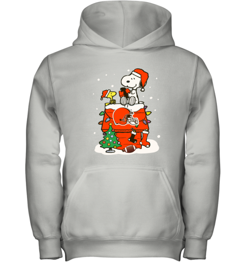 A Happy Christmas With Cleveland Browns Snoopy Youth Hoodie