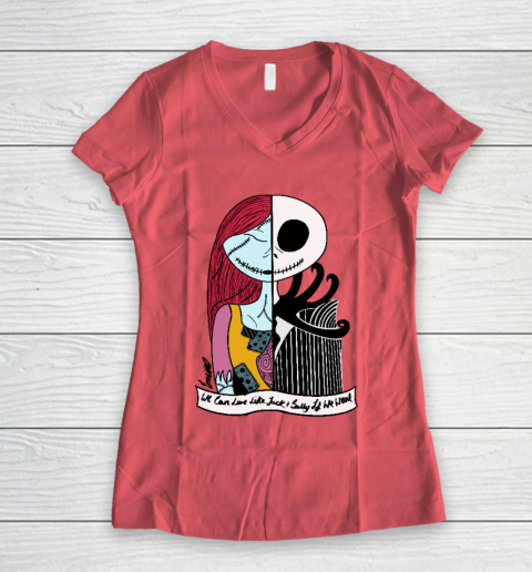 Jack and Sally  Blink 182 I Miss You Women's V-Neck T-Shirt 3