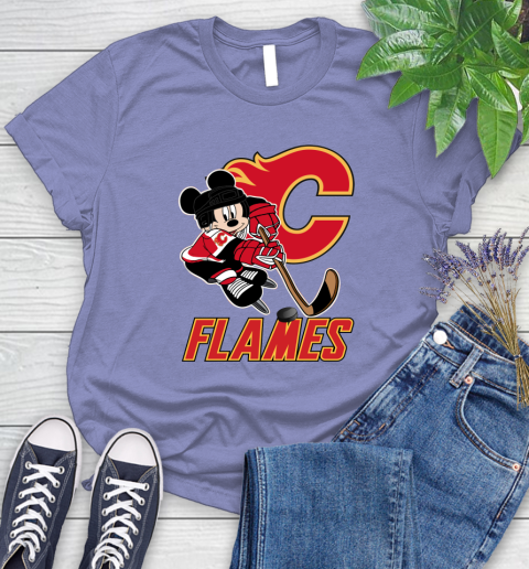 NHL Calgary Flames Mickey Mouse Disney Hockey T Shirt Women's T-Shirt 11