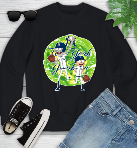MLB New York Yankees Rick And Morty Baseball Sports Youth Sweatshirt 2