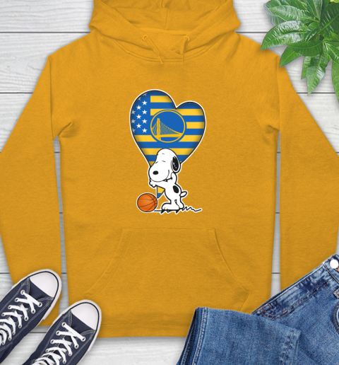 Golden State Warriors NBA Basketball The Peanuts Movie Adorable Snoopy Hoodie 3