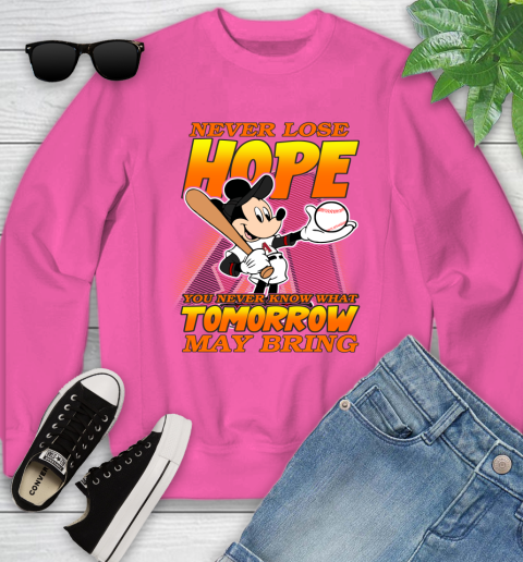 Arizona Diamondbacks MLB Baseball Mickey Disney Never Lose Hope Youth Sweatshirt 6