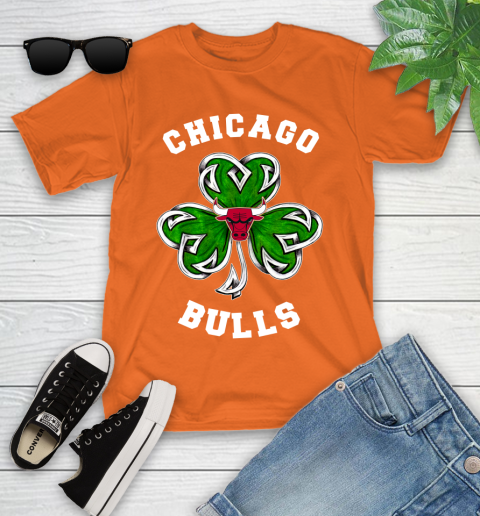 NBA Chicago Bulls Three Leaf Clover St Patrick's Day Basketball Sports Youth T-Shirt 9