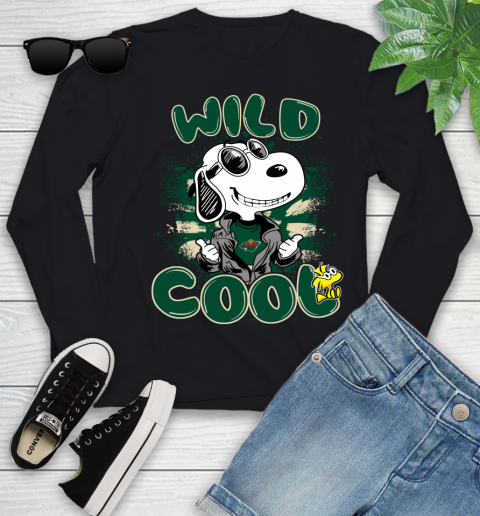 NHL Hockey Minnesota Wild Cool Snoopy Shirt Youth Long Sleeve