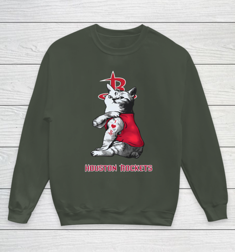 NBA Basketball My Cat Loves Houston Rockets Youth Sweatshirt 8