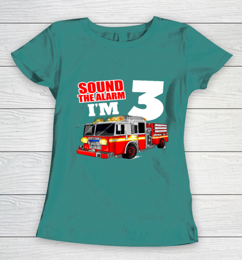 Kids Fire Truck 3rd Birthday T Shirt Boy Firefighter 3 Years Old Women's T-Shirt 10