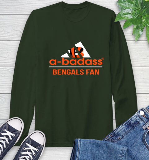 NFL A Badass Cincinnati Bengals Fan Adidas Football Sports 1 Long Sleeve T-Shirt 7