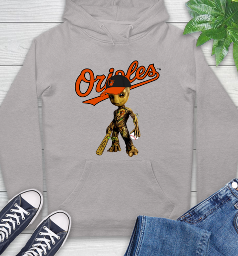 MLB Baltimore Orioles Groot Guardians Of The Galaxy Baseball Hoodie 12