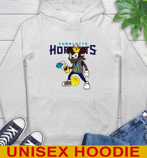 Charlotte Hornets NBA Basketball Mickey Peace Sign Sports Hoodie
