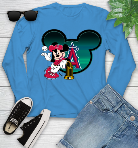 MLB Los Angeles Angels The Commissioner's Trophy Mickey Mouse Disney Youth Long Sleeve 7