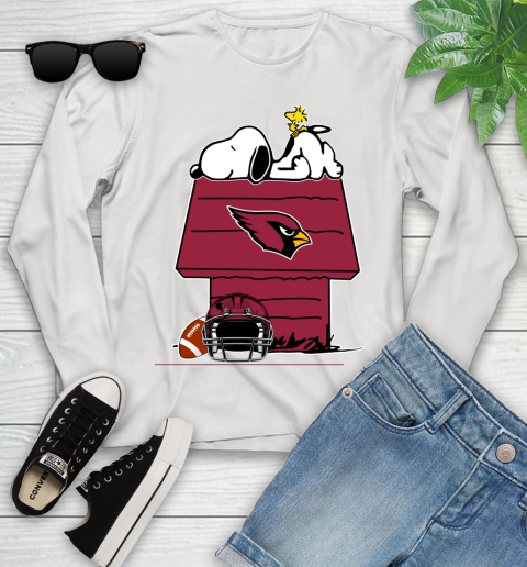 Arizona Cardinals NFL Football Snoopy Woodstock The Peanuts Movie Youth Long Sleeve