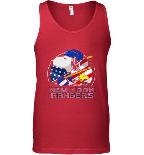 1zn2 new york rangersnoopy and woodstock nhl unisex tank 17 front red