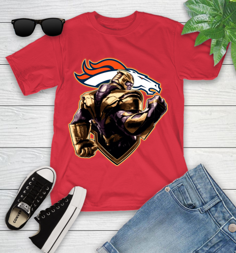 NFL Thanos Avengers Endgame Football Sports Denver Broncos Youth T-Shirt 10