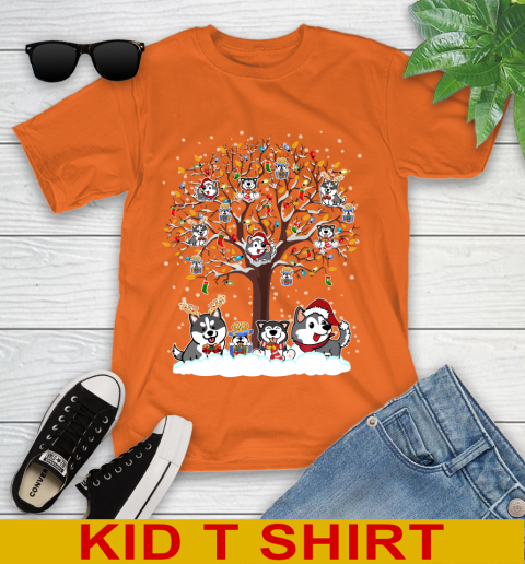 Husky dog pet lover light christmas tree shirt 245