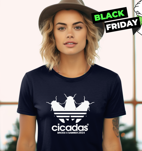 ylk0 cicadas shirt cicada brood x sammer 2024 ladies t shirt 20 front navy
