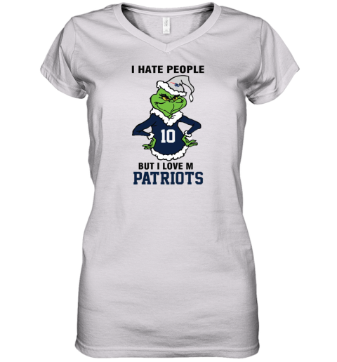 I Hate People But I Love My New England Patriots New England Patriots NFL Teams Women's V-Neck T-Shirt