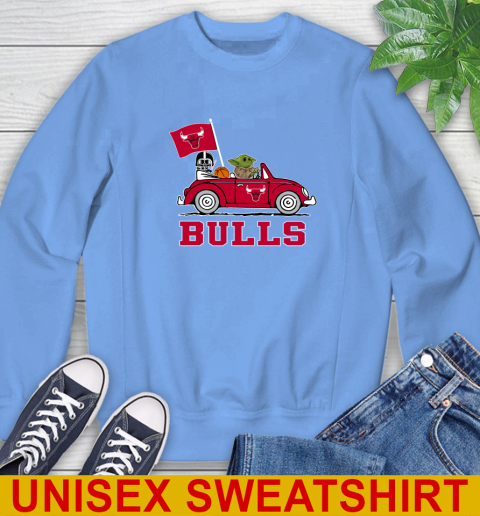 NBA Basketball Chicago Bulls Darth Vader Baby Yoda Driving Star Wars Shirt Sweatshirt 11