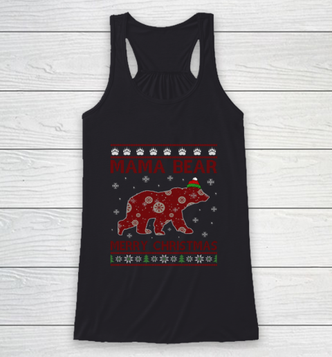 Mama Bear Bear Merry Christmas Matching Family Racerback Tank