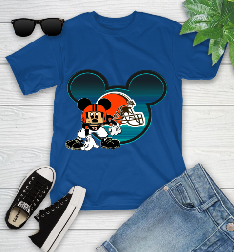 NFL Cleveland Browns Mickey Mouse Disney Football T Shirt Youth T-Shirt 9
