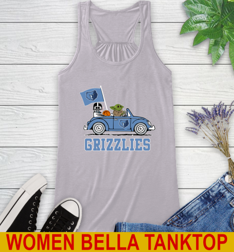 NBA Basketball Memphis Grizzlies Darth Vader Baby Yoda Driving Star Wars Shirt Racerback Tank 5
