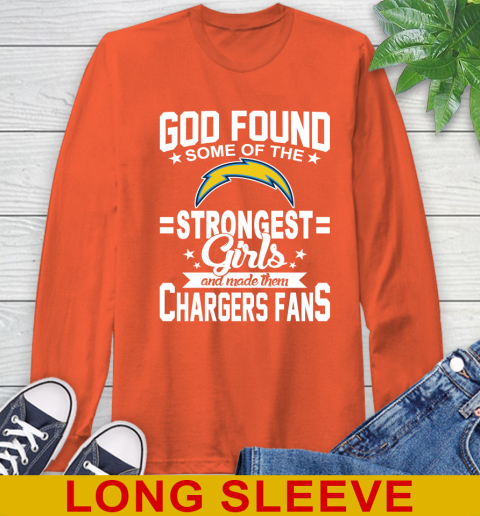 Los Angeles Chargers NFL Football God Found Some Of The Strongest Girls Adoring Fans Long Sleeve T-Shirt 4