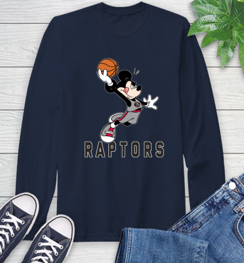 NBA Basketball Toronto Raptors Cheerful Mickey Mouse Shirt Long Sleeve T-Shirt 4