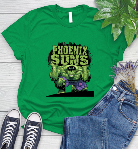 Phoenix Suns NBA Basketball Incredible Hulk Marvel Avengers Sports Women's T-Shirt 6