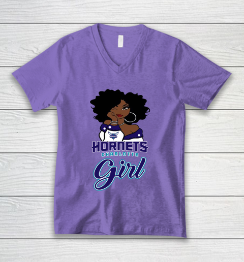 Charlotte Hornets Girl NBA V-Neck T-Shirt 9