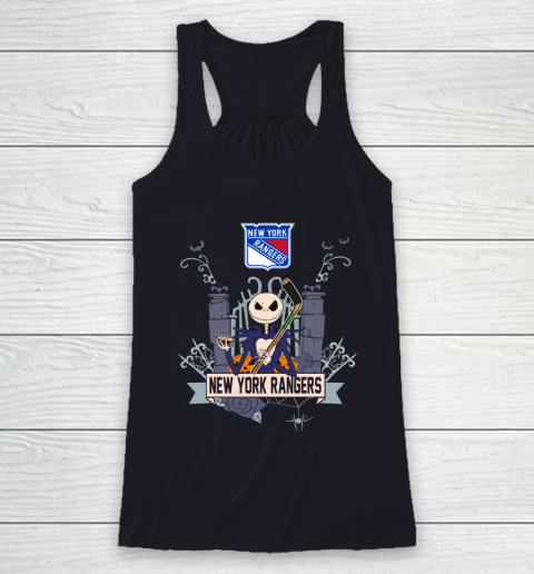 NHL New York Rangers Hockey Jack Skellington Halloween Racerback Tank 7