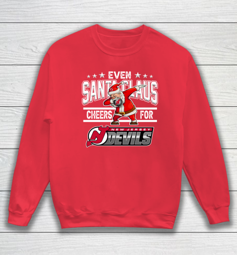 New Jersey Devils Even Santa Claus Cheers For Christmas NHL Sweatshirt 7