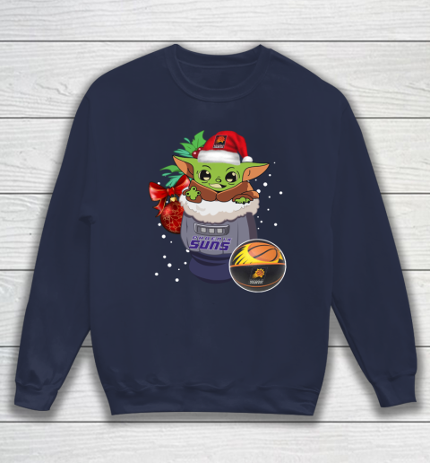 Phoenix Suns Christmas Baby Yoda Star Wars Funny Happy NBA Sweatshirt 3