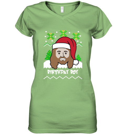 Jesus Birthday Boy Ugly Christmas Adult Crewneck Women's V-Neck T-Shirt