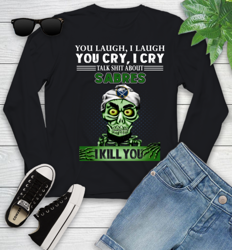 NHL Talk Shit About Buffalo Sabres I Kill You Achmed The Dead Terrorist Jeffrey Dunham Hockey Youth Long Sleeve