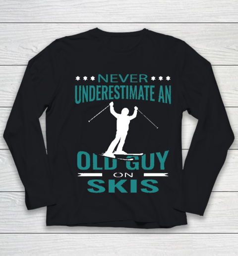 Grandpa Funny Gift Apparel  Ski Grandpa Skier Saying Skiing Old Guy Youth Long Sleeve
