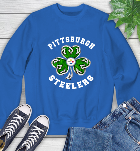 NFL Pittsburgh Steelers Three Leaf Clover St Patrick's Day Football Sports Sweatshirt 9