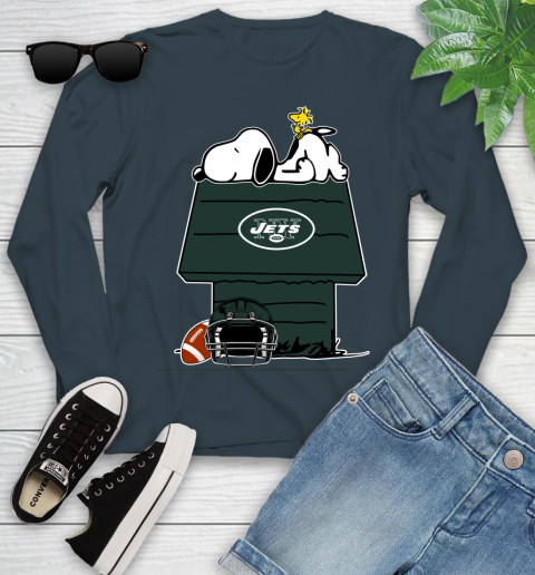 New York Jets NFL Football Snoopy Woodstock The Peanuts Movie Youth Long Sleeve 8