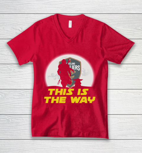 Cleveland Cavaliers NBA Basketball Star Wars Yoda And Mandalorian This Is The Way V-Neck T-Shirt 6